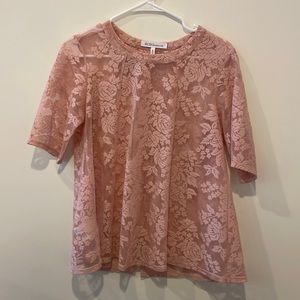 Floral Translucent Blouse BCBG